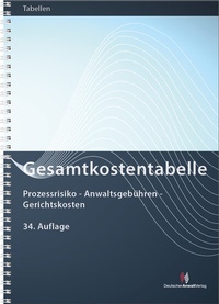 Abbildung von: Gesamtkostentabelle - Deutscher Anwaltverlag