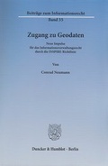 Cover: Zugang zu Geodaten - Duncker & Humblot