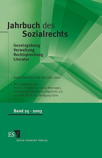 Abbildung von: Jahrbuch des Sozialrechts. Dokumentation für das Jahr 2003 - Erich Schmidt Verlag