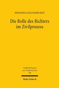 Abbildung von: Die Rolle des Richters im Zivilprozess - Mohr Siebeck