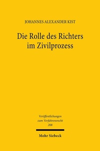 Abbildung von: Die Rolle des Richters im Zivilprozess - Mohr Siebeck