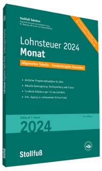 Abbildung von: Tabelle, Lohnsteuer 2024 Monat Sonderausgabe Dezember - Stollfuß
