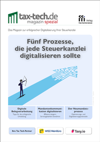 Abbildung von: Tax Tech-Magazin Spezial 2/2024: Fünf Prozesse die jede Steuerkanzlei digitalisieren sollte - FFI-Verlag