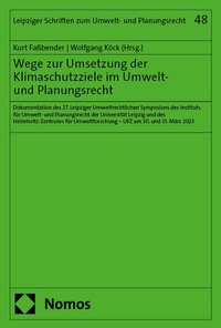 Abbildung von: Wege zur Umsetzung der Klimaschutzziele im Umwelt- und Planungsrecht - Nomos