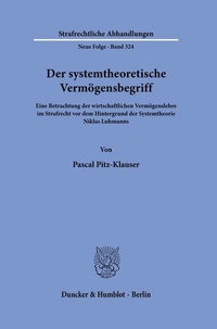 Abbildung von: Der systemtheoretische Vermögensbegriff - Duncker & Humblot