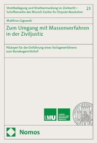 Abbildung von: Zum Umgang mit Massenverfahren in der Ziviljustiz - Nomos