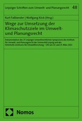 Cover: Wege zur Umsetzung der Klimaschutzziele im Umwelt- und Planungsrecht - Nomos
