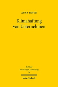 Abbildung von: Klimahaftung von Unternehmen - Mohr Siebeck