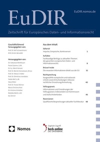 Abbildung von: EuDIR - Zeitschrift für Europäisches Daten- und Informationsrecht - Nomos