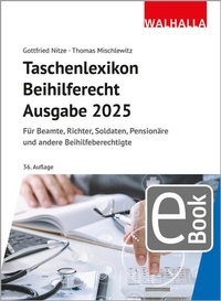 Abbildung von: Taschenlexikon Beihilferecht Ausgabe 2025 - Walhalla