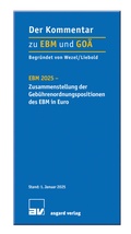 Abbildung von: EBM 2025 - Zusammenstellung der Gebührenordnungspositionen des EBM in Euro - Asgard
