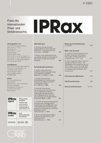 Abbildung von: IPRax-digital - Gieseking