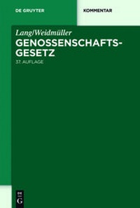Bild vergrößern Bild: Genossenschaftsgesetz - De Gruyter