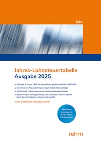 Abbildung von: Jahres-Lohnsteuertabelle 2025 - Rehm