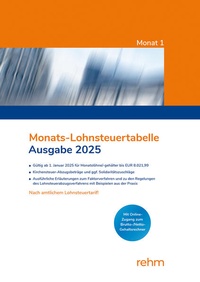 Abbildung von: Monats-Lohnsteuertabelle 2025 - Rehm