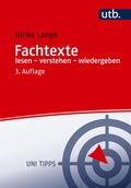 Cover: Fachtexte lesen - verstehen - wiedergeben - UTB