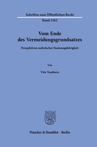 Abbildung von: Vom Ende des Vermeidungsgrundsatzes - Duncker & Humblot
