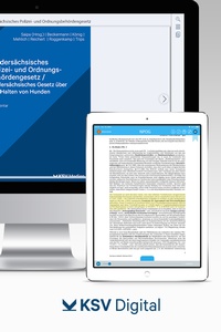 Abbildung von: Niedersächsisches Polizei- und Ordnungsbehördengesetz / Niedersächsisches Gesetz über das Halten von Hunden (digital) - Kommunal- und Schul-Verlag
