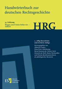 Abbildung von: Handwörterbuch zur deutschen Rechtsgeschichte (HRG) - Lieferungsbezug - Erich Schmidt Verlag