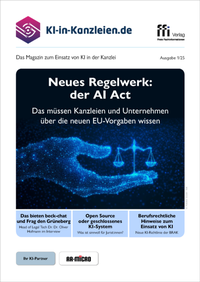 Abbildung von: KI-in-Kanzleien.de Magazin: Ausgabe 1/25 - FFI-Verlag