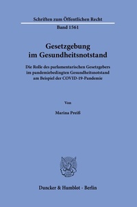 Abbildung von: Gesetzgebung im Gesundheitsnotstand - Duncker & Humblot