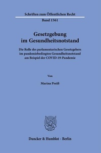 Abbildung von: Gesetzgebung im Gesundheitsnotstand - Duncker & Humblot
