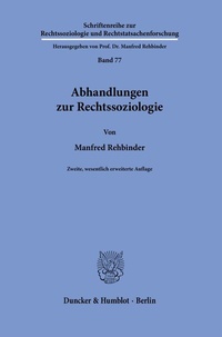 Abbildung von: Abhandlungen zur Rechtssoziologie - Duncker & Humblot