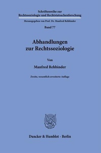 Abbildung von: Abhandlungen zur Rechtssoziologie - Duncker & Humblot