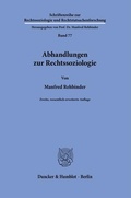 Cover: Abhandlungen zur Rechtssoziologie - Duncker & Humblot