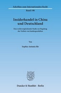 Abbildung von: Insiderhandel in China und Deutschland - Duncker & Humblot