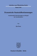 Abbildung von: Dynamische Staatszielbestimmungen - Duncker & Humblot
