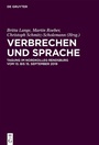 Cover: Verbrechen und Sprache - De Gruyter