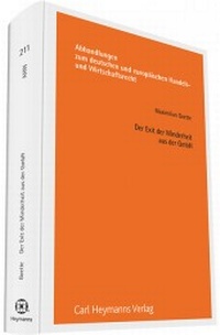Abbildung von: Der Exit der Minderheit aus der GmbH - Carl Heymanns Verlag