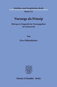 Abbildung von: Vorsorge als Prinzip - Duncker & Humblot