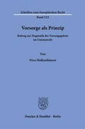 Bild: Vorsorge als Prinzip - Duncker & Humblot