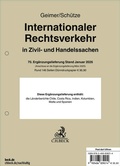 Cover: Internationaler Rechtsverkehr in Zivil- und Handelssachen - 70. Erg&auml;nzungslieferung - C.H.BECK
