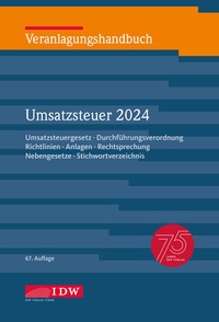 Bild vergrößern Bild: Veranlagungshandbuch Umsatzsteuer 2024 - IDW