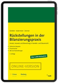Cover of  Rückstellungen in der Bilanzierungspraxis - Online - NWB