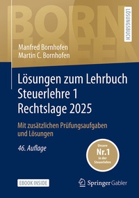 Abbildung von: Lösungen zum Lehrbuch Steuerlehre 1 Rechtslage 2025 - Springer Gabler