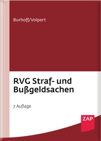 Abbildung von: RVG Straf- und Bußgeldsachen - ZAP