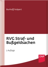Abbildung von: RVG Straf- und Bußgeldsachen - ZAP