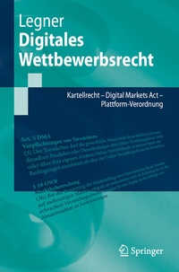 Abbildung von: Digitales Wettbewerbsrecht - Springer