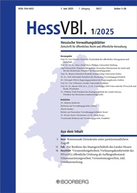 Abbildung von: HessVBl. - Hessische Verwaltungsblätter (Print) - Boorberg