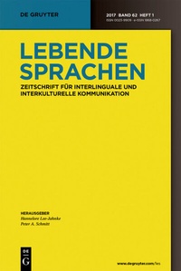 Abbildung von: Lebende Sprachen - De Gruyter