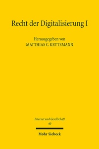 Abbildung von: Recht der Digitalisierung I - Mohr Siebeck