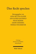 Cover: &Uuml;ber Recht sprechen - Mohr Siebeck
