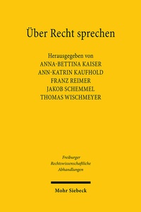 Abbildung von: Über Recht sprechen - Mohr Siebeck