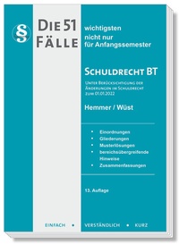 Abbildung von: Die 51 wichtigsten Fälle Schuldrecht BT - Hemmer-Wüst