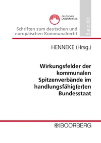 Abbildung von: Wirkungsfelder der kommunalen Spitzenverbände im handlungsfähig(er)en Bundesstaat - Boorberg