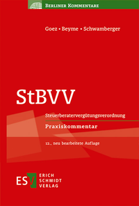 Abbildung von: StBVV: Steuerberatervergütungsverordnung - Erich Schmidt Verlag